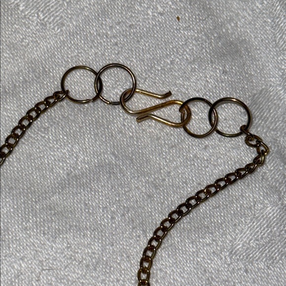 Vintage gold & peacock teal rhinestone waterfall choker bib collar necklace - Picture 6 of 16